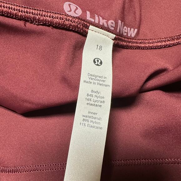 Lululemon Base Pace High-Rise Running Tight 25" Mulled Wine Women's Size 18 EUC - Picture 3 of 7